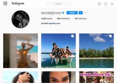 Кендъл Дженър е най-следеният модел в Instagram за 2017