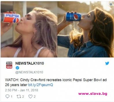 Синди Крауфорд се завръща в реклама на Pepsi на Super