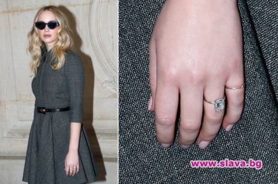 Актрисата Дженифър Лорънс показа годежния си пръстен по време на