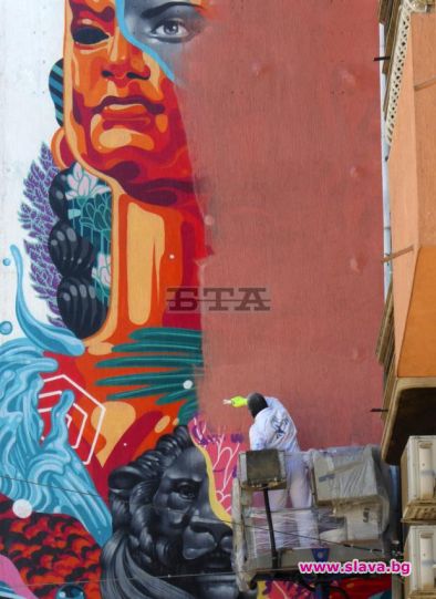 Световноизвестният графити артист американецът Тристан Итън бе оставил свой