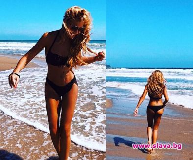 Фолк певицата Анелия впечатлява с изкусително тяло на плажа. Красавицата