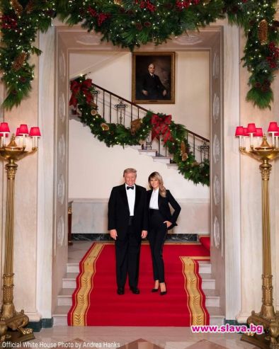 Доналд и Мелания Тръмп пуснаха своя коледен портрет президентската картичка