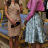 Кейт Мидълтън със съпругата на Барак Обама - Мишел в Бъкингамския дворец с тоалет за 340 долара.
