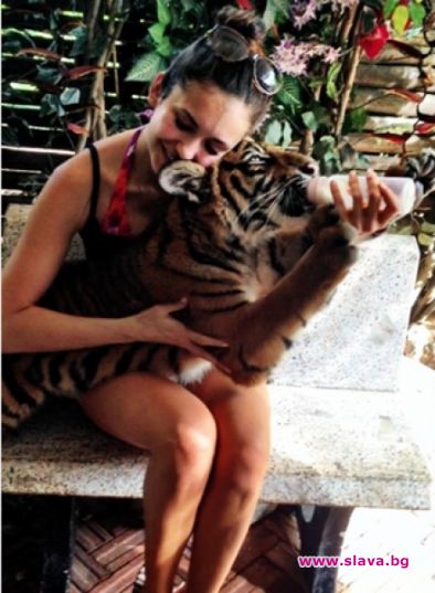 Нина Добрев се влюби в тигър