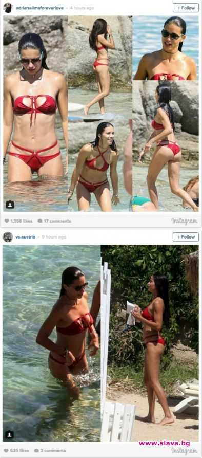Адриана Лима показа секси тяло на плажа
