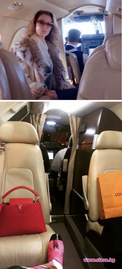 Ирен Онтева разхожда чанта за 9 бона в частен самолет