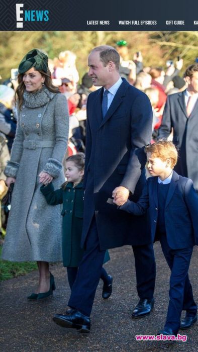 Принц Джордж и принцеса Шарлот на празнична служба с родителите си