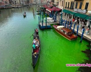 Властите във Венеция откриха защо каналът е станал флуоресцентно зелен
