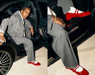 A$AP Rocky с червени пантофки