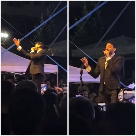 Фенка замери Меди със сутиена си