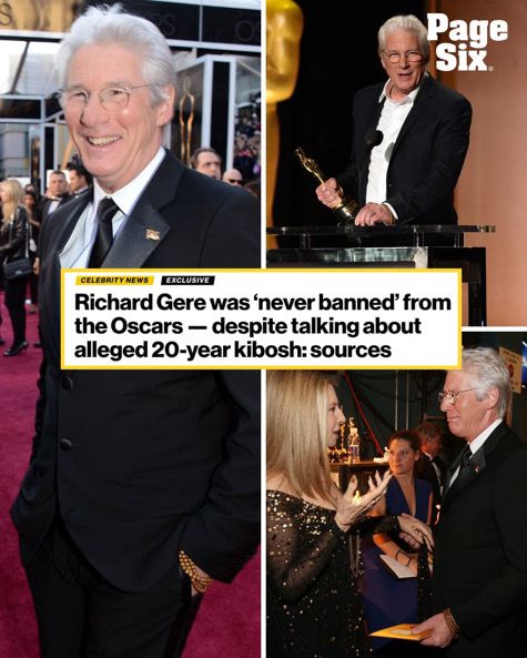 Ричард Гиър никога не е бил банван от „Оскарите“, твърдят източници