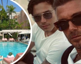 Бруклин Бекъм едва не се засича с отчуждения си баща Дейвид Бекъм в емблематичния хотел „Бевърли Хил