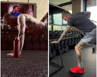 Бекъм тренира в имението си за 60 млн. паунда