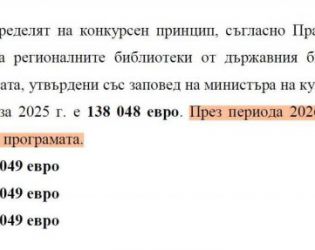 €1 повече за библиотеките в България от Гълъб-Радев за следващите 3 г.