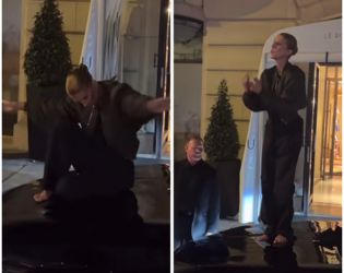 Селин Дион пее на капака на колата пред хотела в Париж: Видео на нощта